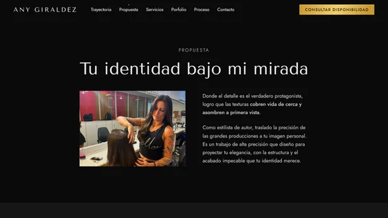 Captura de pantalla del proyecto Web boutique - Estilista de TV